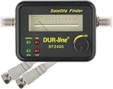 DUR-line® SF 2400 - Satfinder - Messgerät zur exakten Justierung Ihrer Digitalen Satelliten-Antenne - mit hoher Eingangsempfindlichkeit - inkl. F-Kabel