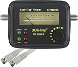 DUR-line® SF 2450 B - Satfinder - Messgerät mit Gummi-Schutzhülle zur exakten Justierung Ihrer Digitalen Satelliten-Antenne - mit hoher Eingangsempfindlichkeit - inkl. F-Kabel und ausführlicher deutscher Anleitung